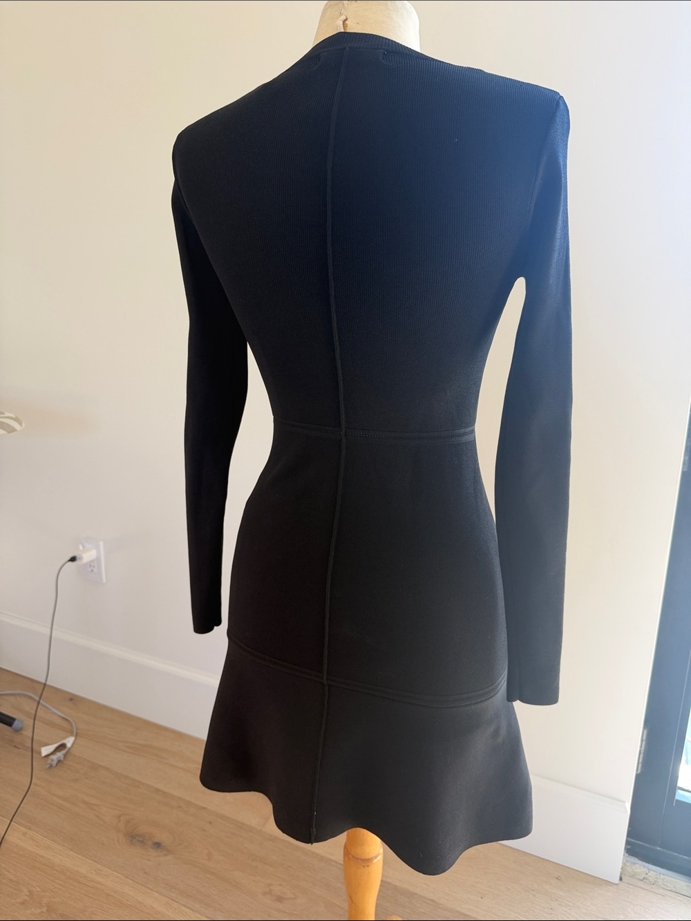 Zara knit Black Long-Sleeve Fit-and-Flare Dress - Picture 4 of 5